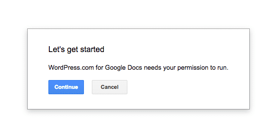 Connecting Google Docs to WordPress.com