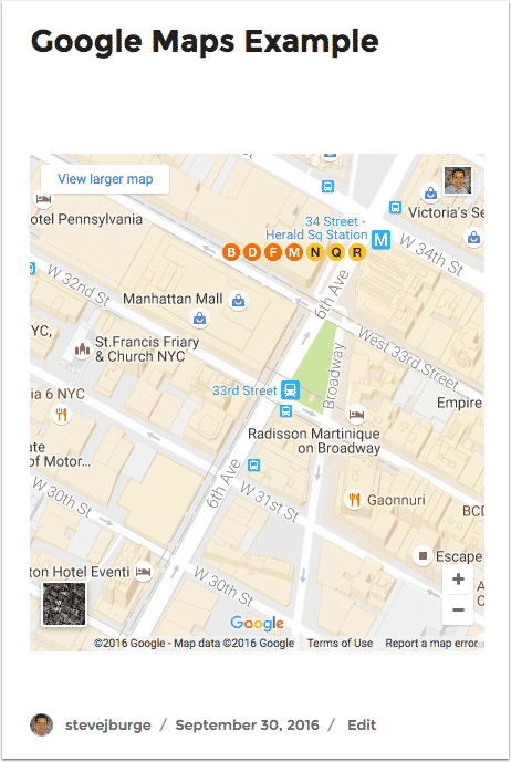 A responsive Google Maps Embeds in WordPress