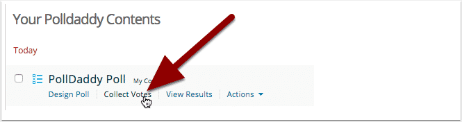 The Collect Votes link in PollDaddy