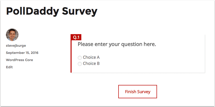 Viewing a responsive PollDaddy survey in WordPress