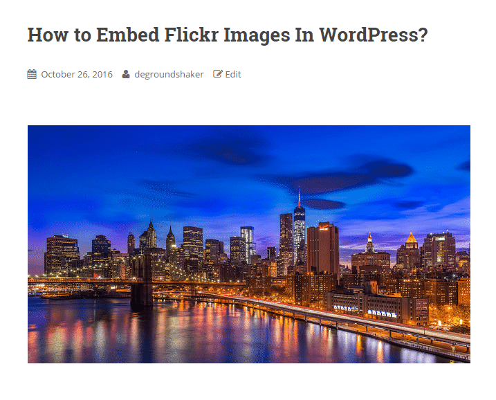 embed flickr gallery on website with preview