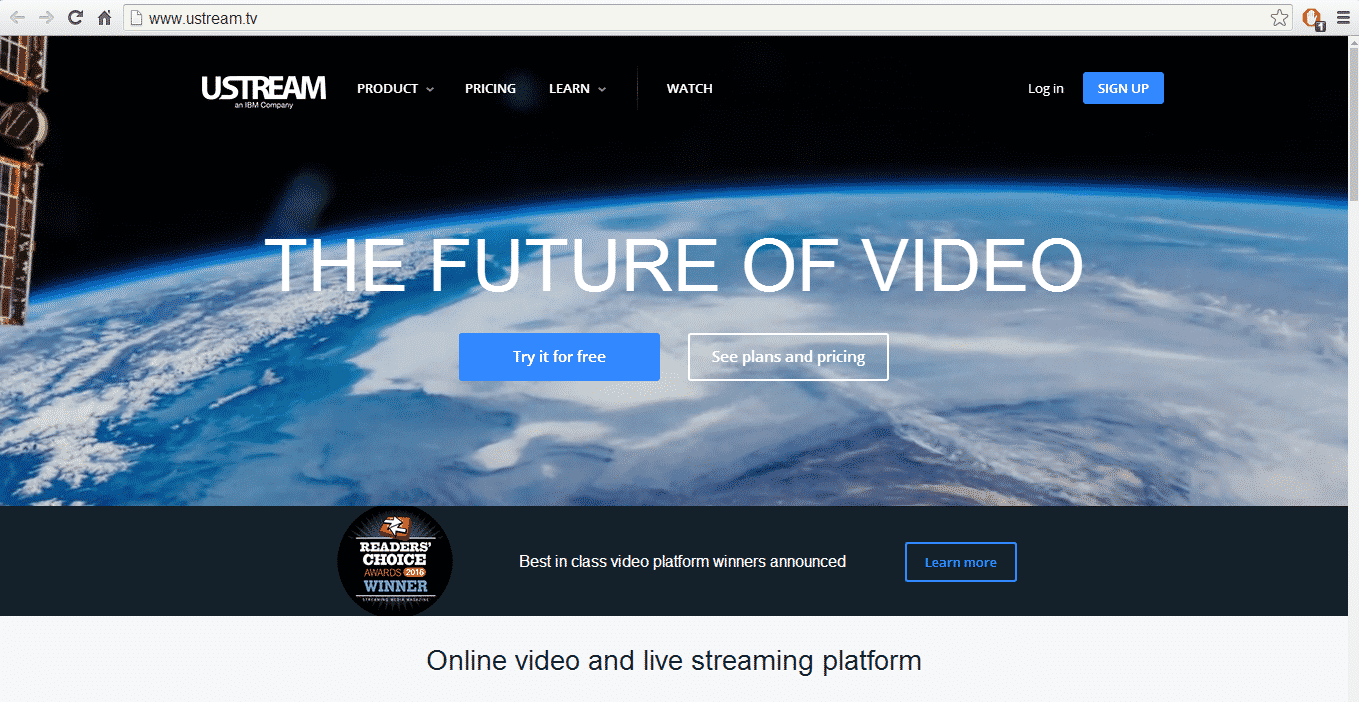 The Ustream website