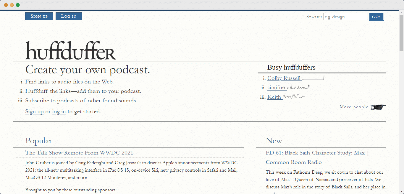embed Huffduffer podcasts