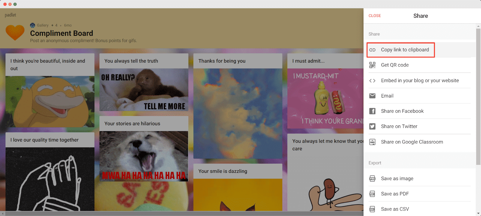 embed padlet