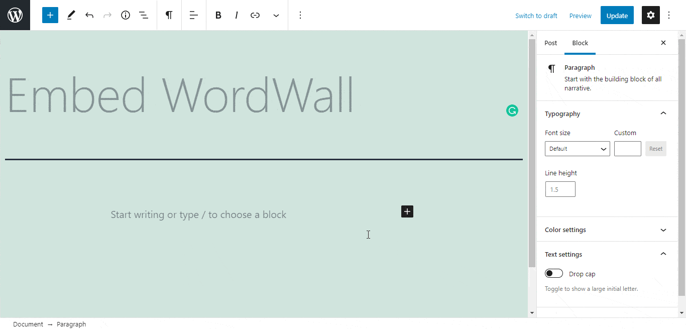 embed WordWall lessons