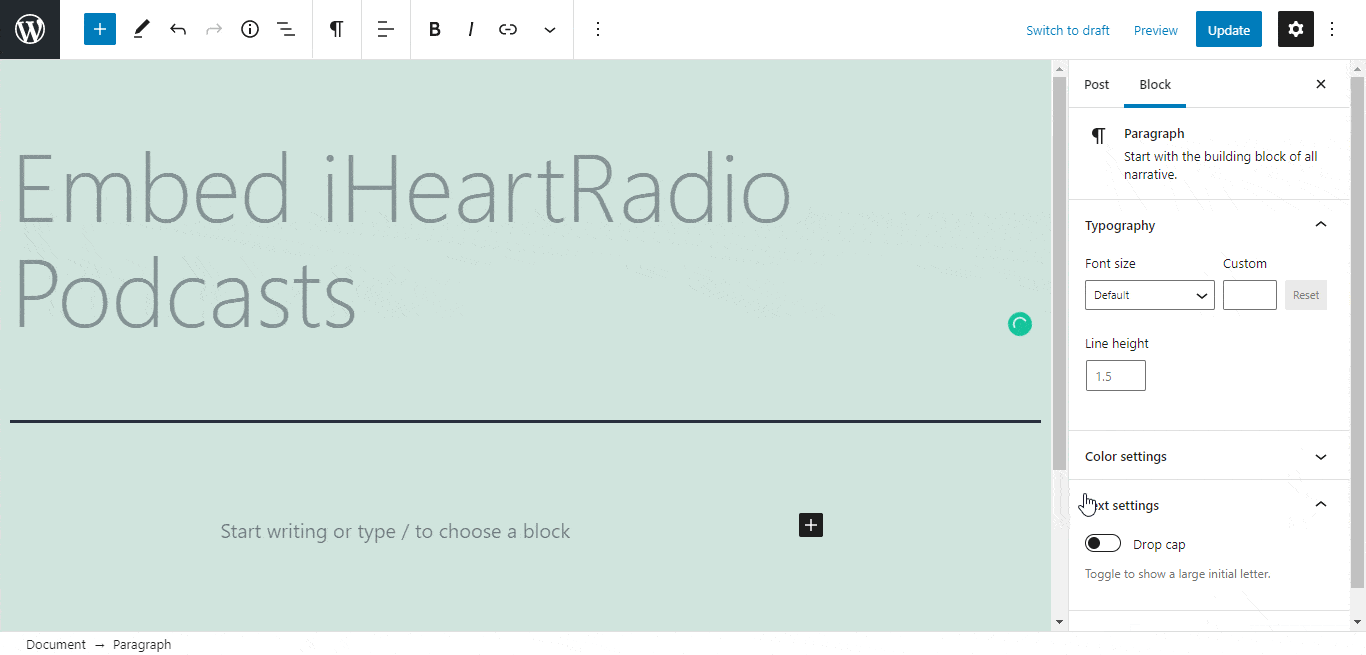 embed iHeartRadio podcasts