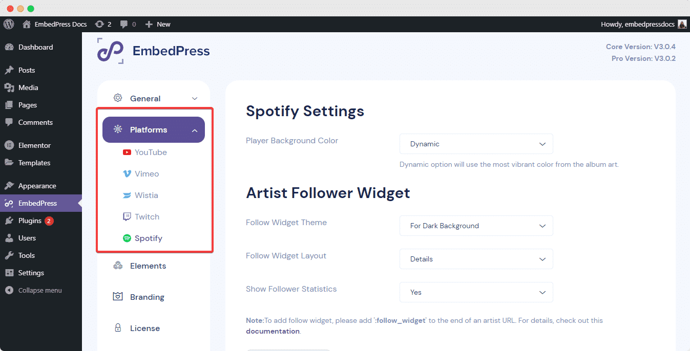 EmbedPress shortcodes