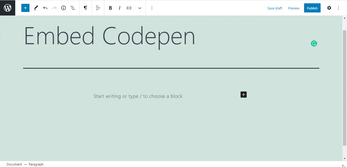embed CodePen