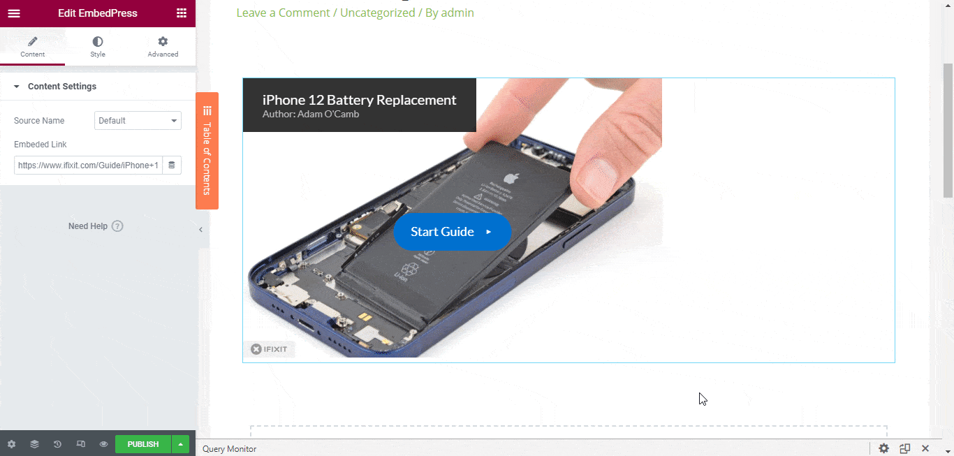 embed iFixit repair manual