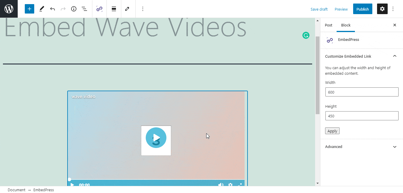 embed Wave videos