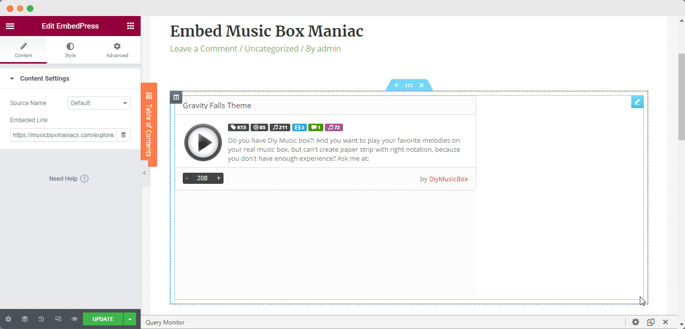 embed Music Box Maniacs melodies