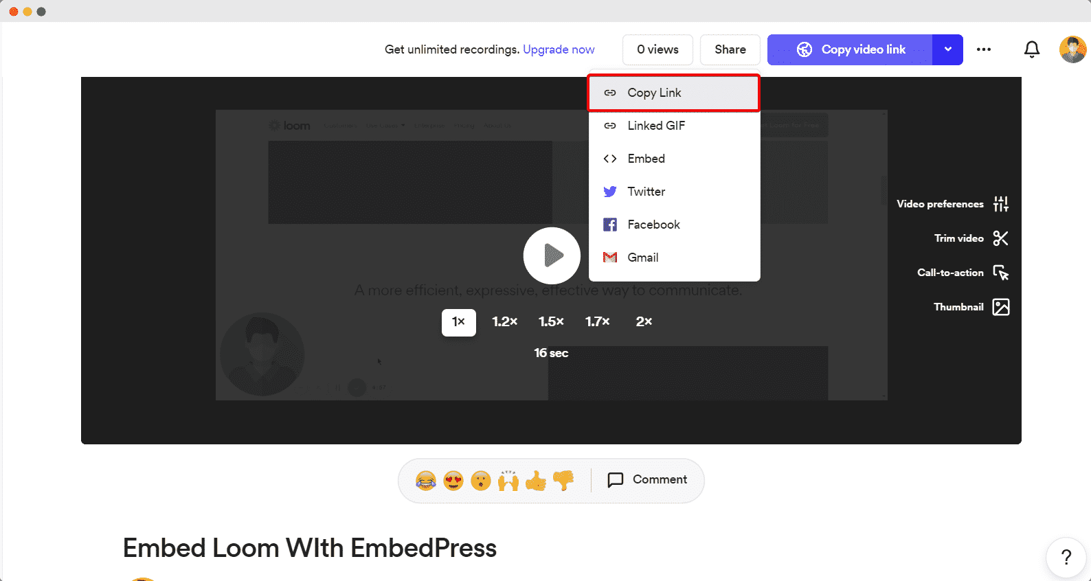 embed Loom video