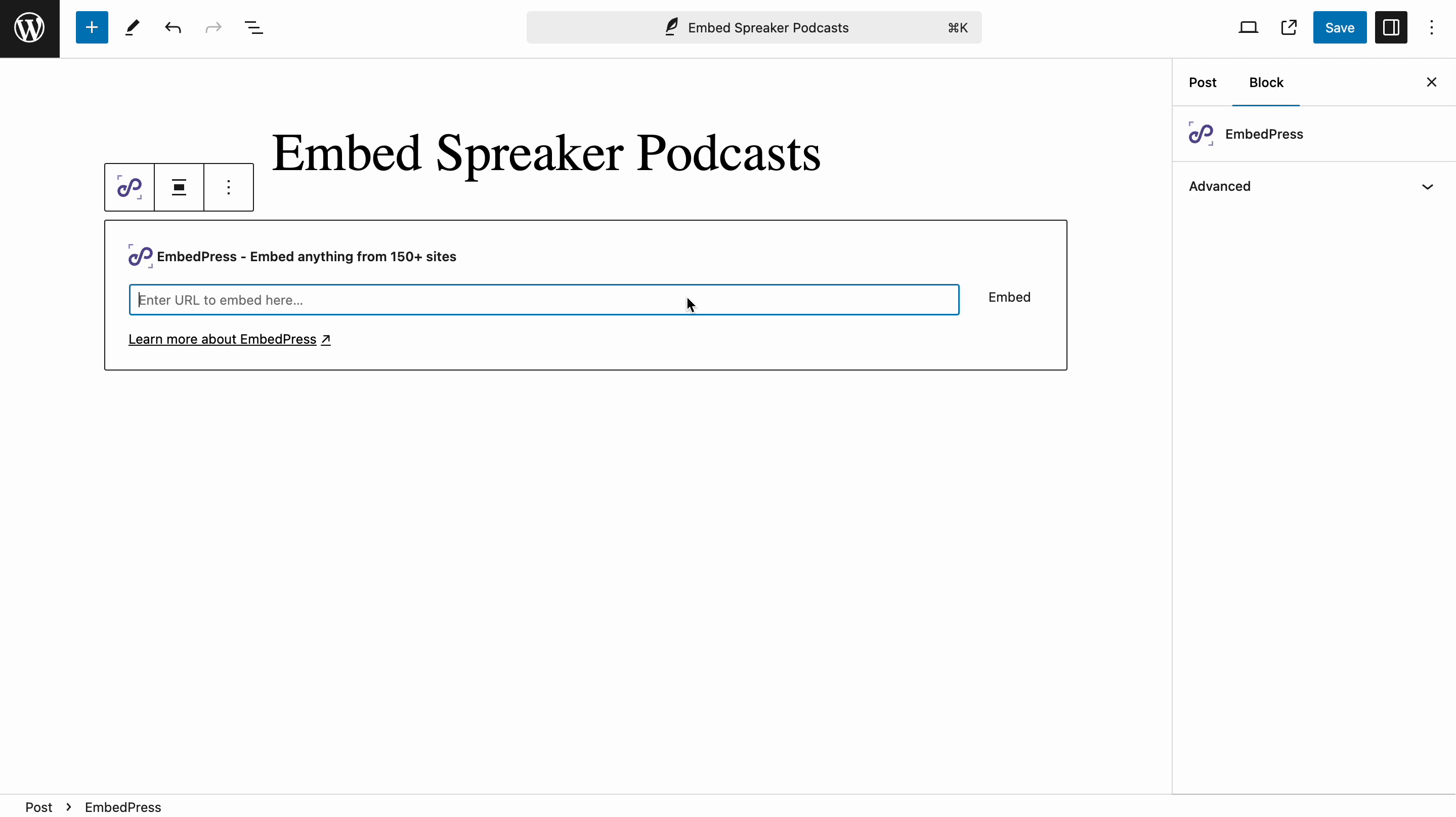 embed Spreaker podcasts