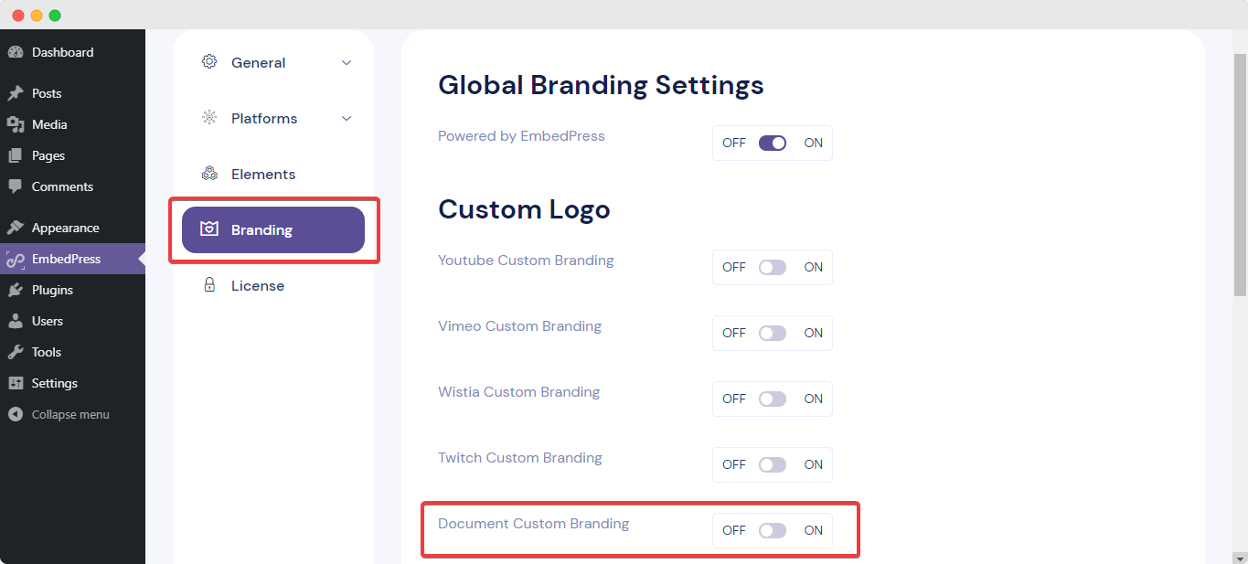 document custom logo