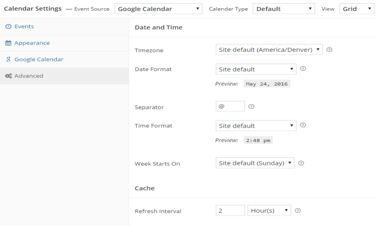 embed Google Calendar