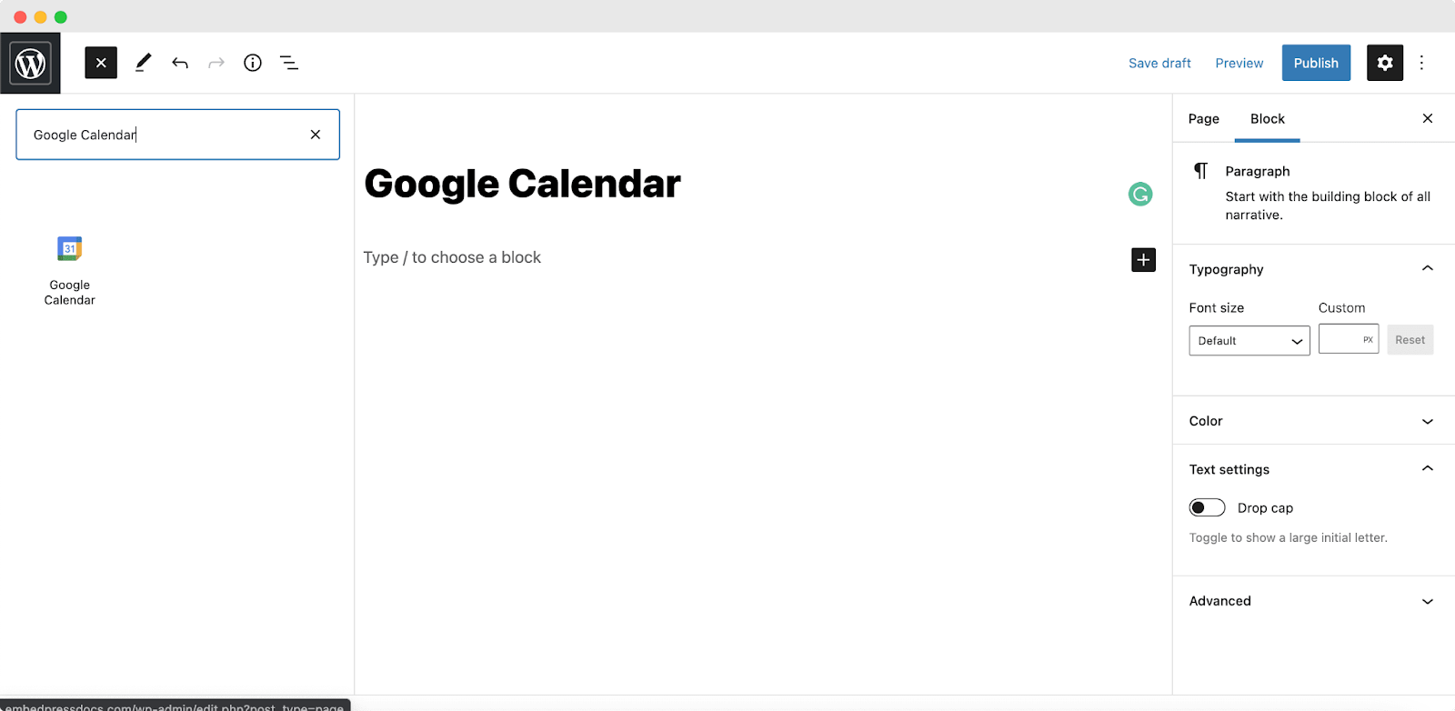 embed Google Calendars