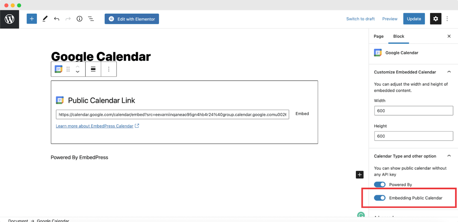 How To Embed Google Calendars In WordPress Using EmbedPress?