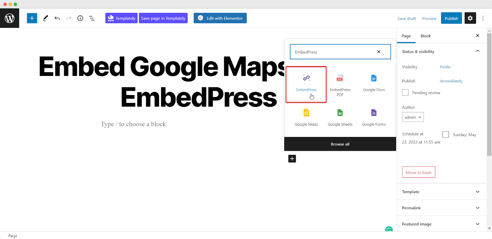 Embed Google Maps