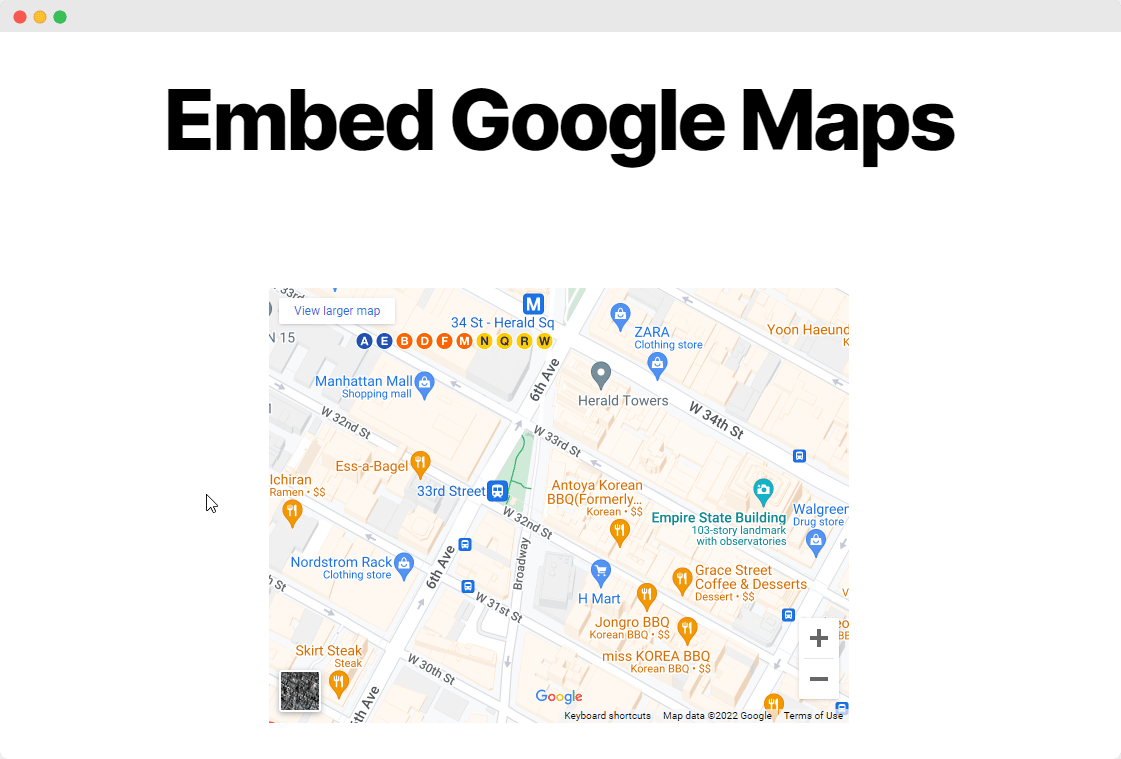 Embed Google Maps