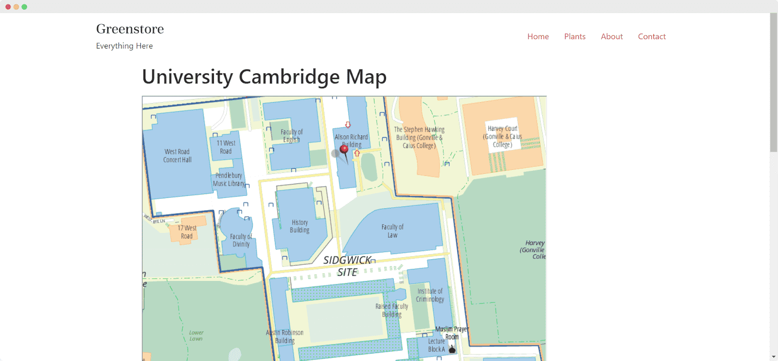 Embed University Cambridge Map