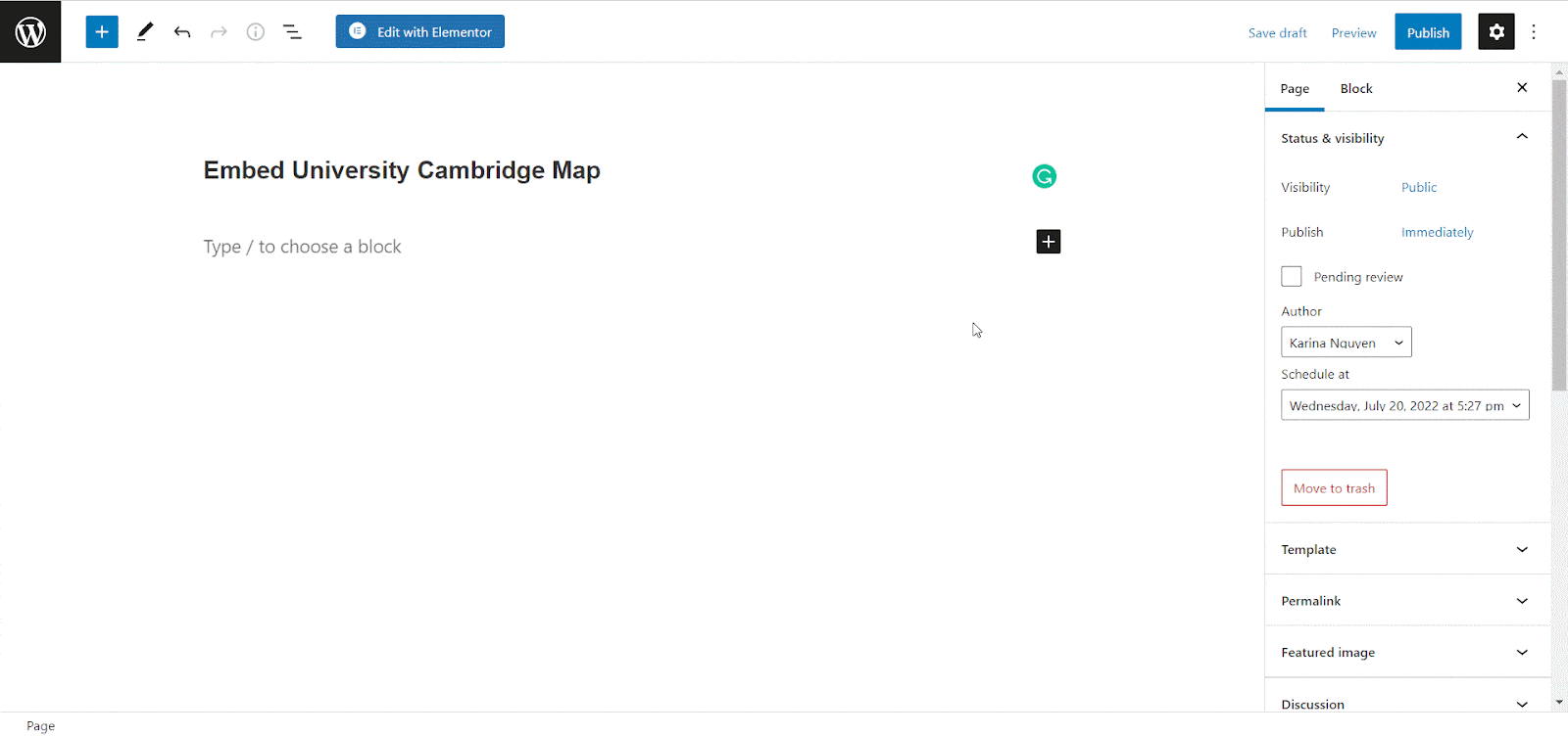 Embed University Cambridge Map