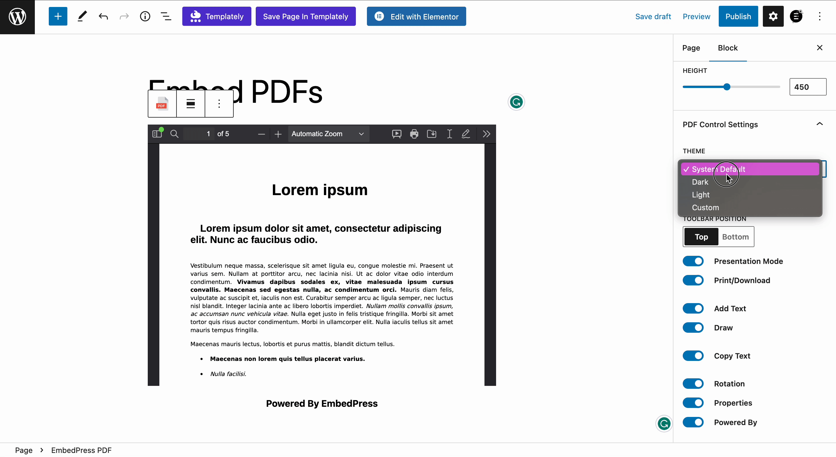 embed document and PDF