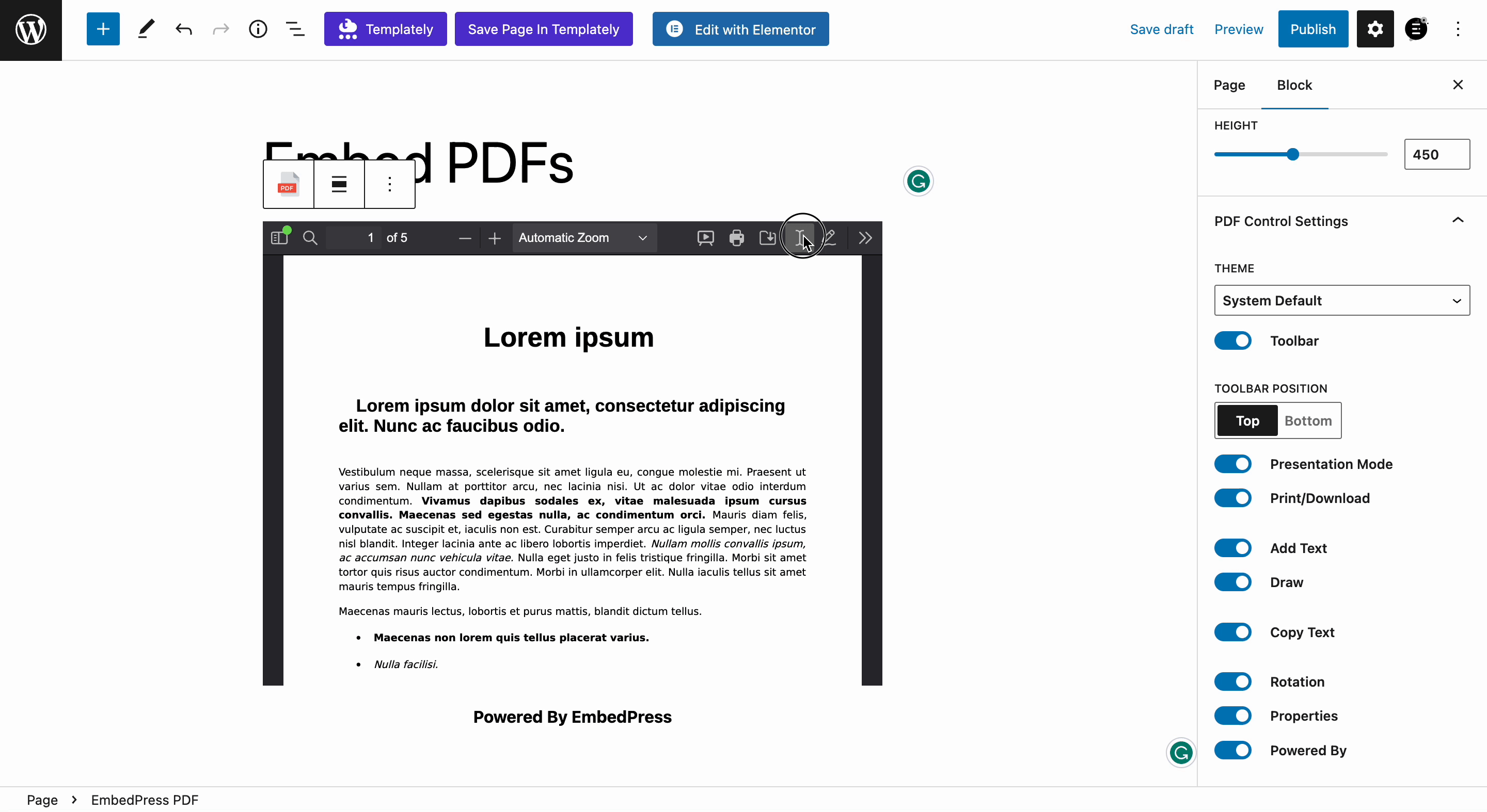 embed document and PDF