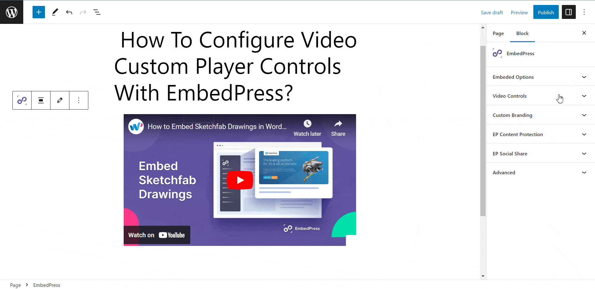 EmbedPress v3.8 Introduces  Custom Player Controls For Embedded Video & Audio Files