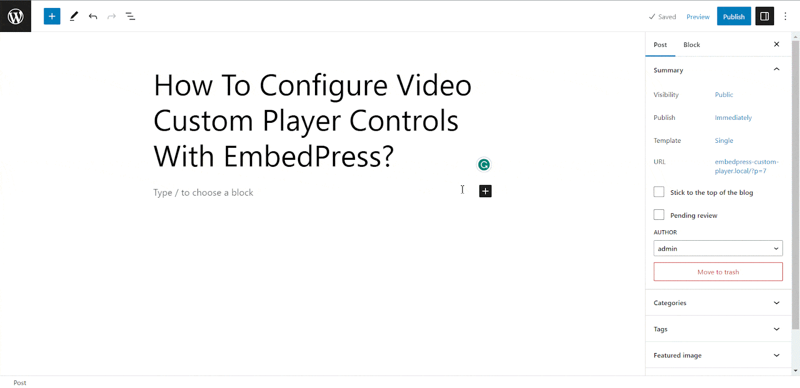 video custom player