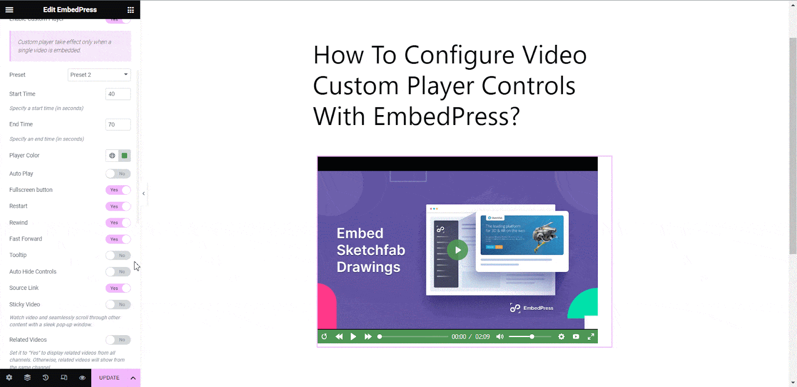 video custom player