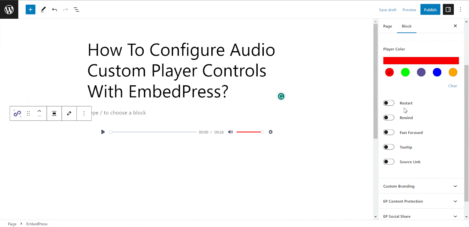 Custom Player Controls