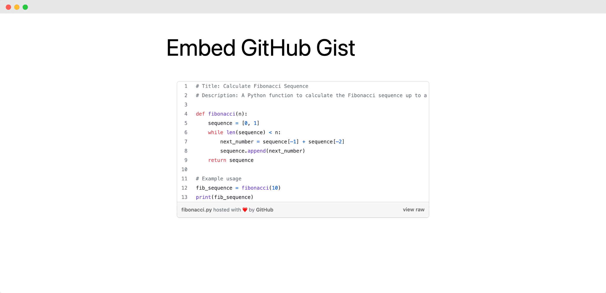 Embed Github