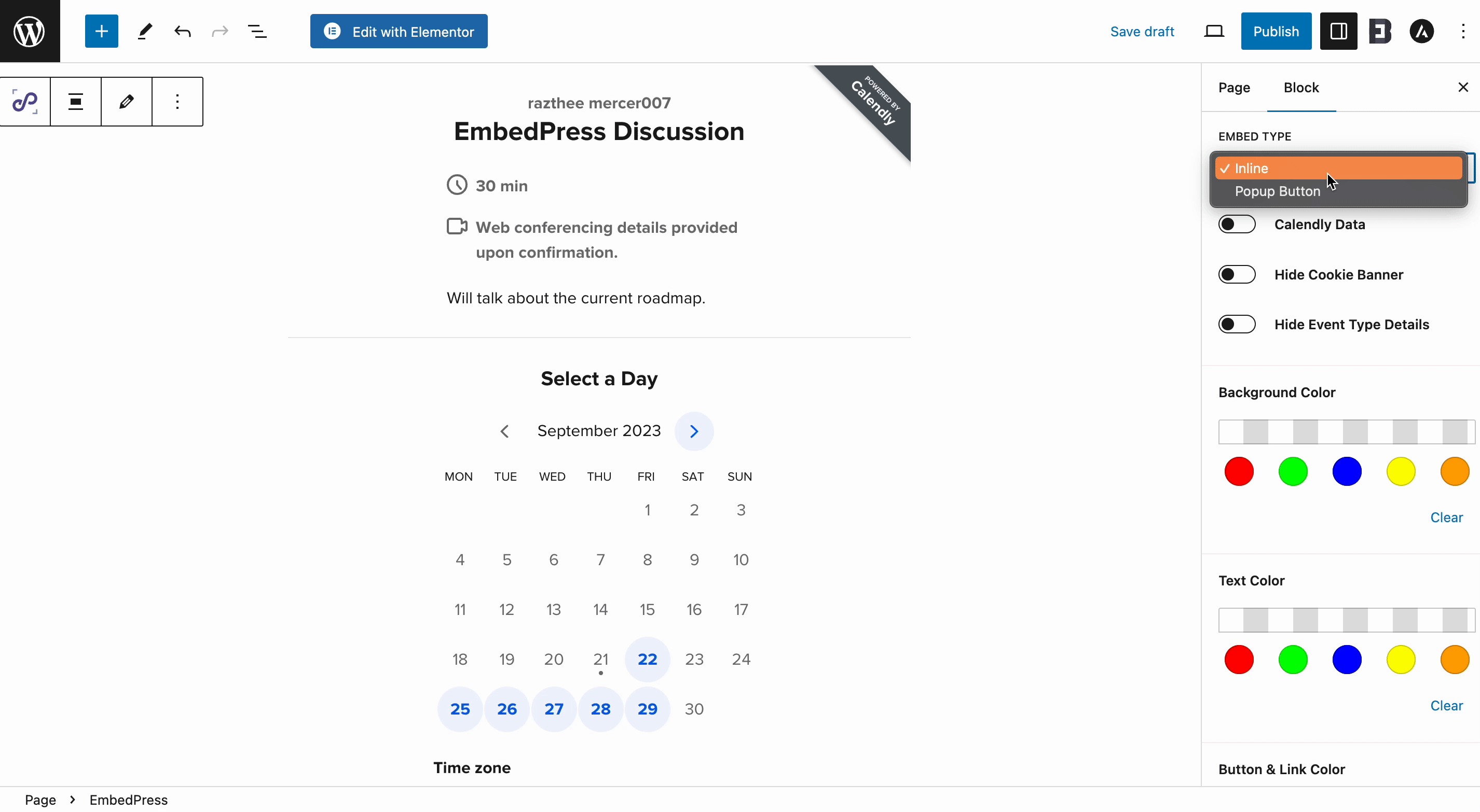 Embed Calendly