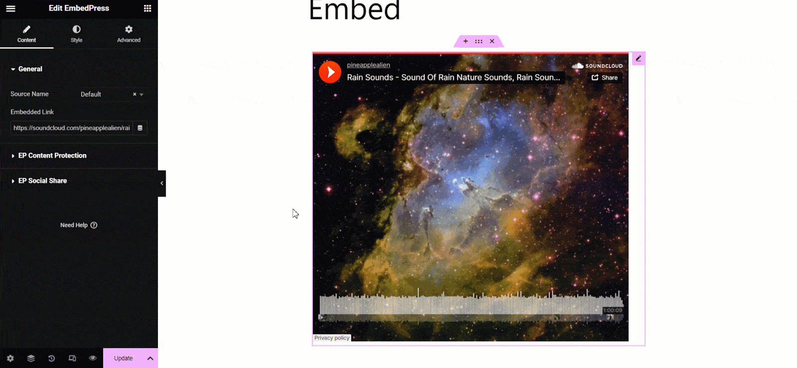 Embed SoundCloud Music