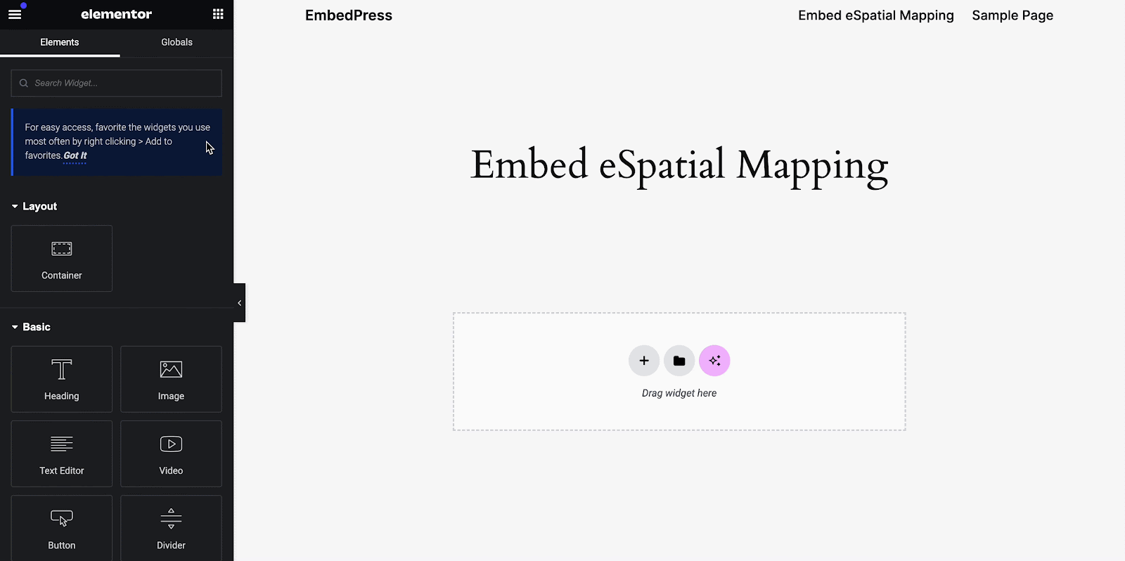 Embed eSpatial Map