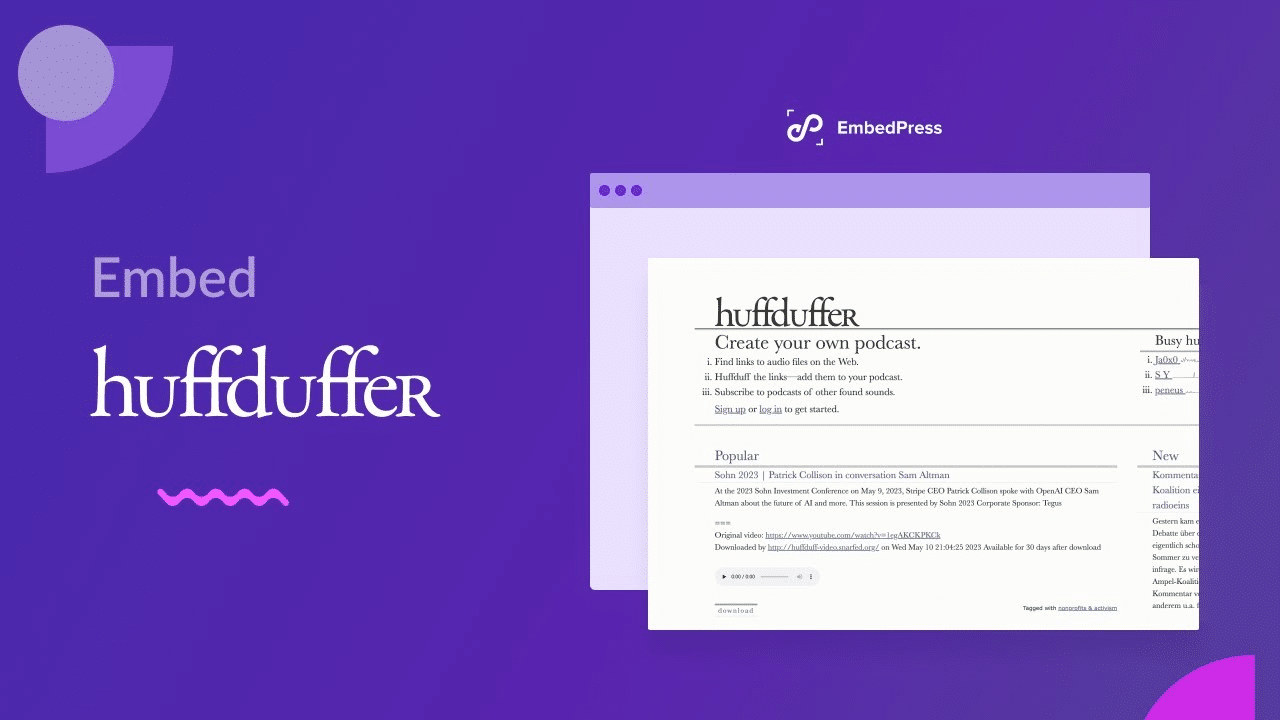 Embed Huffduffer podcasts