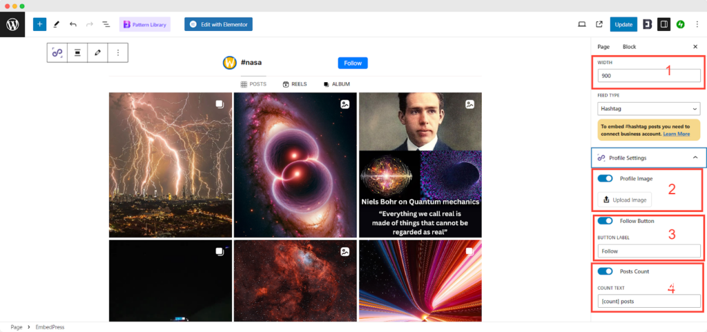 Embed Instagram feed