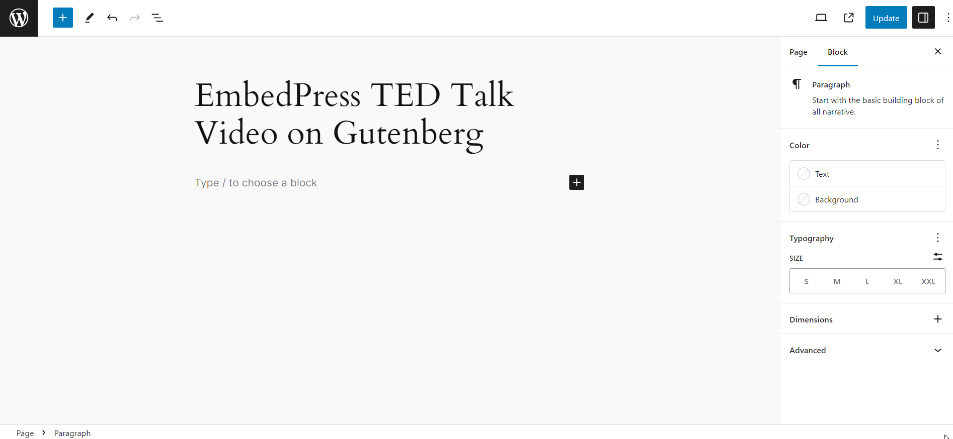 embed TED Talk video on Gutenberg with EmbedPress