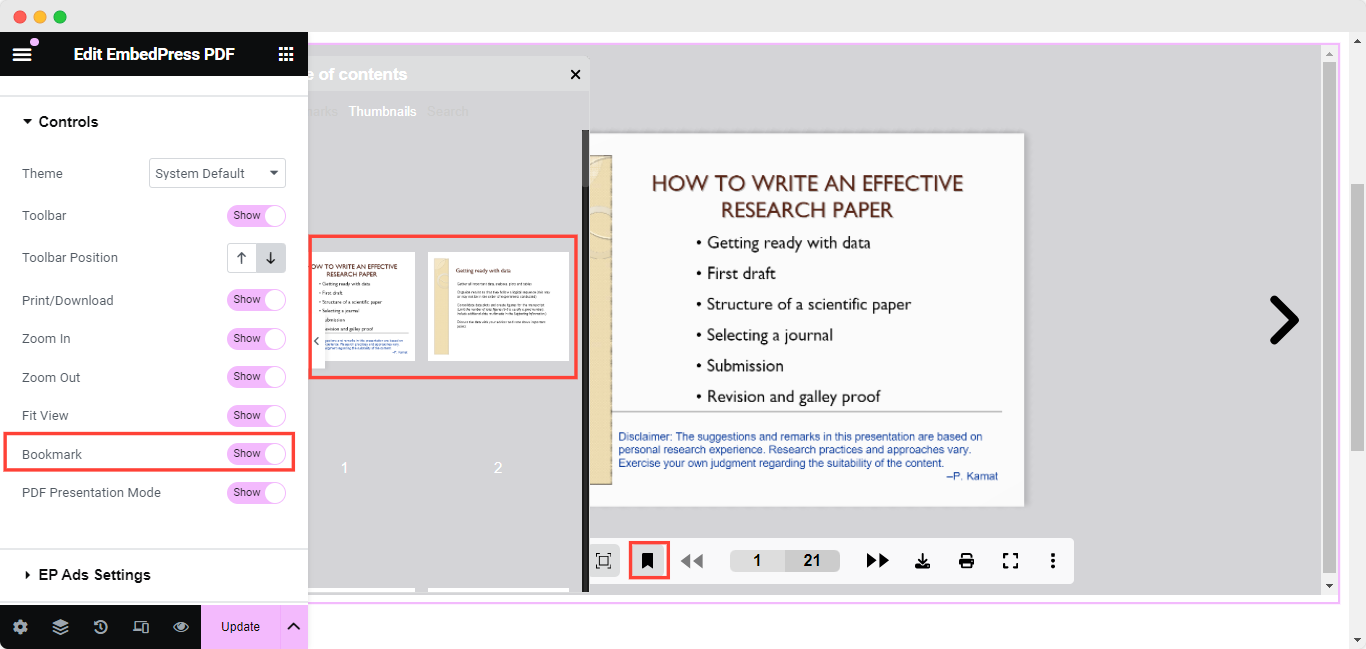 Embedded PDF into a 3D Flip Book