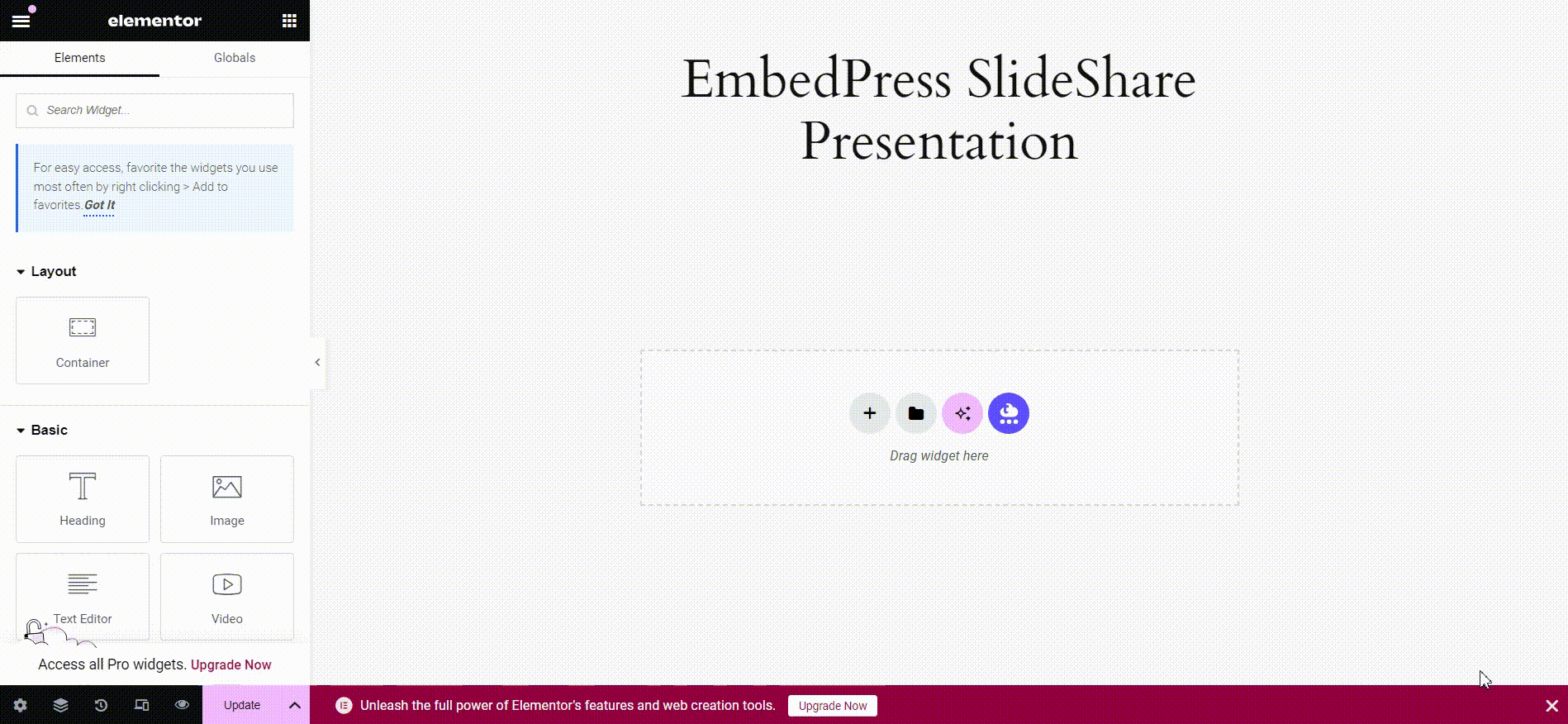 Embed SlideShare In Elementor