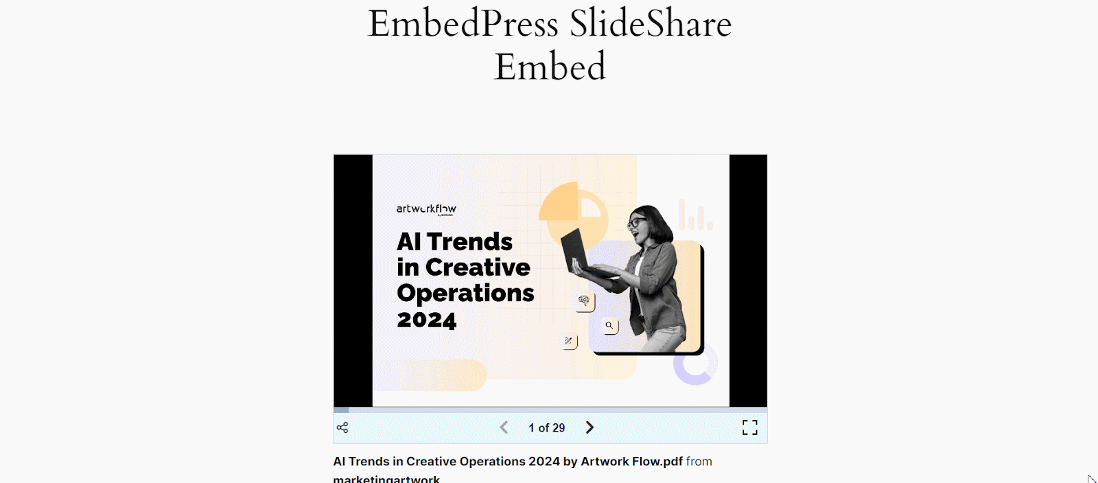 Embed SlideShare In Elementor - final outcome