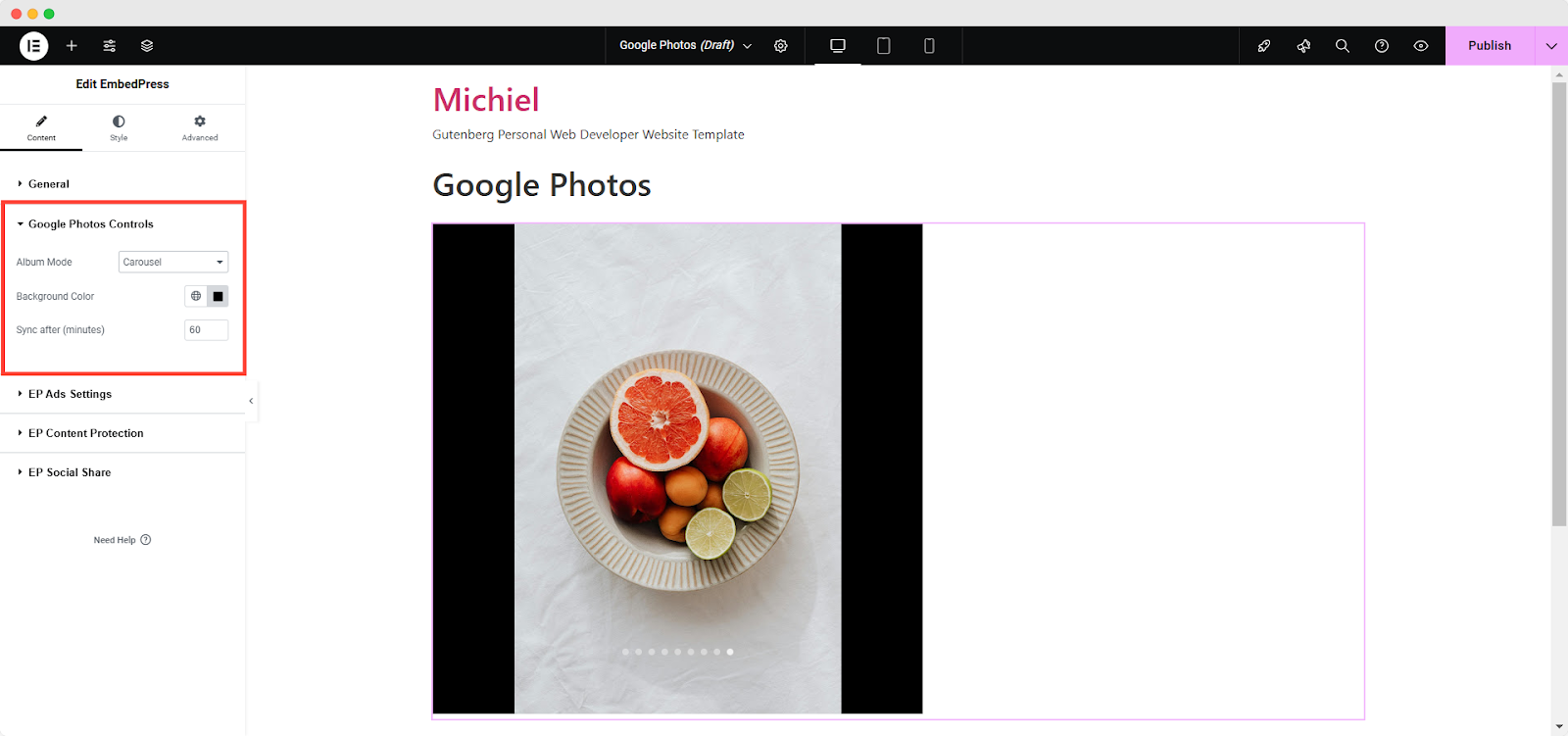 Embed Google Photos