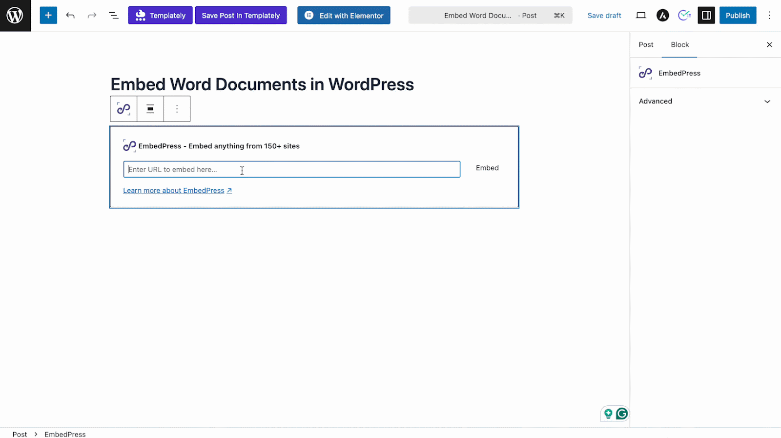 embed Word documents
