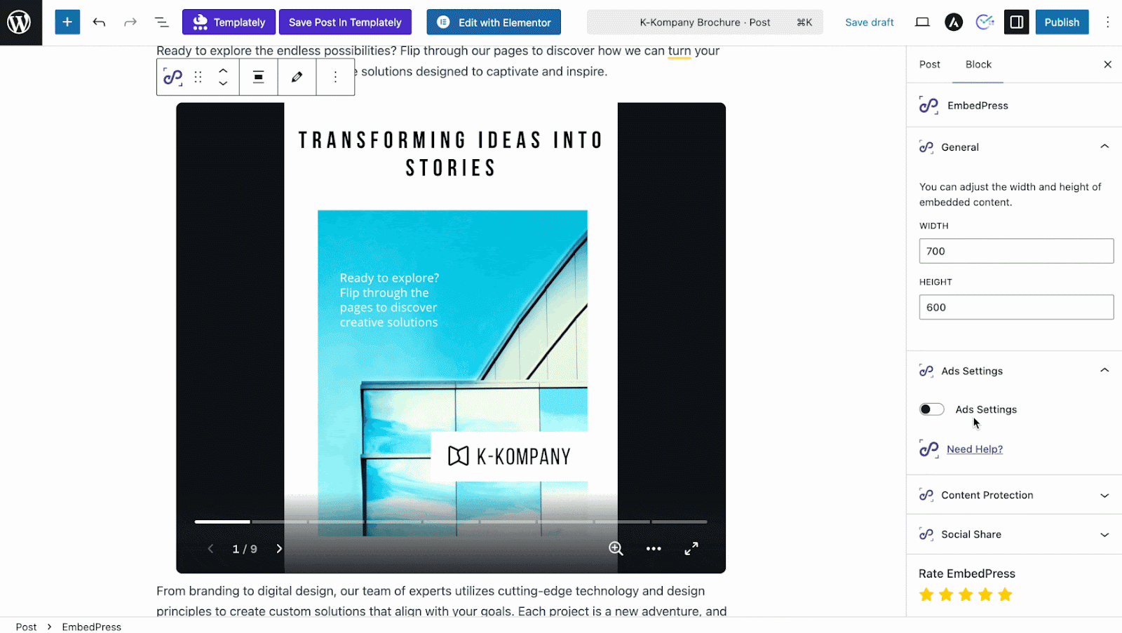 embed canva flipbooks in WordPress
