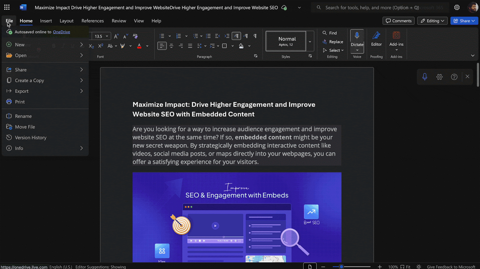 embed Word documents