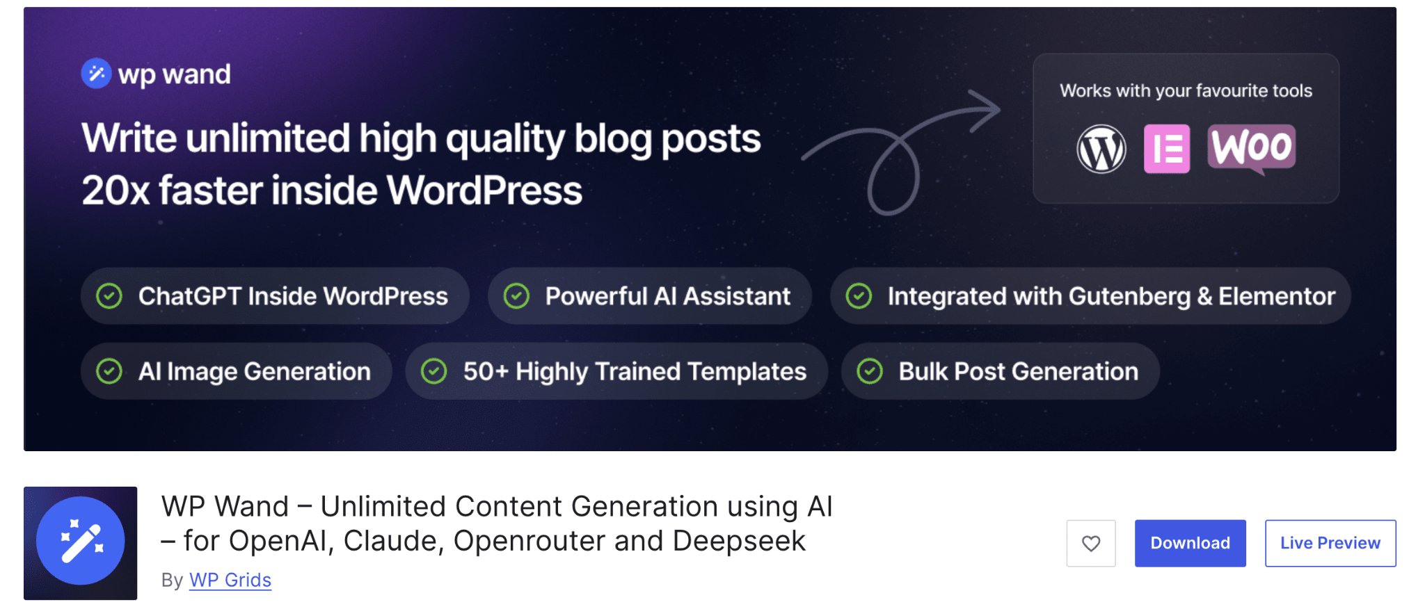 WP Wand – Unlimited Content Generation