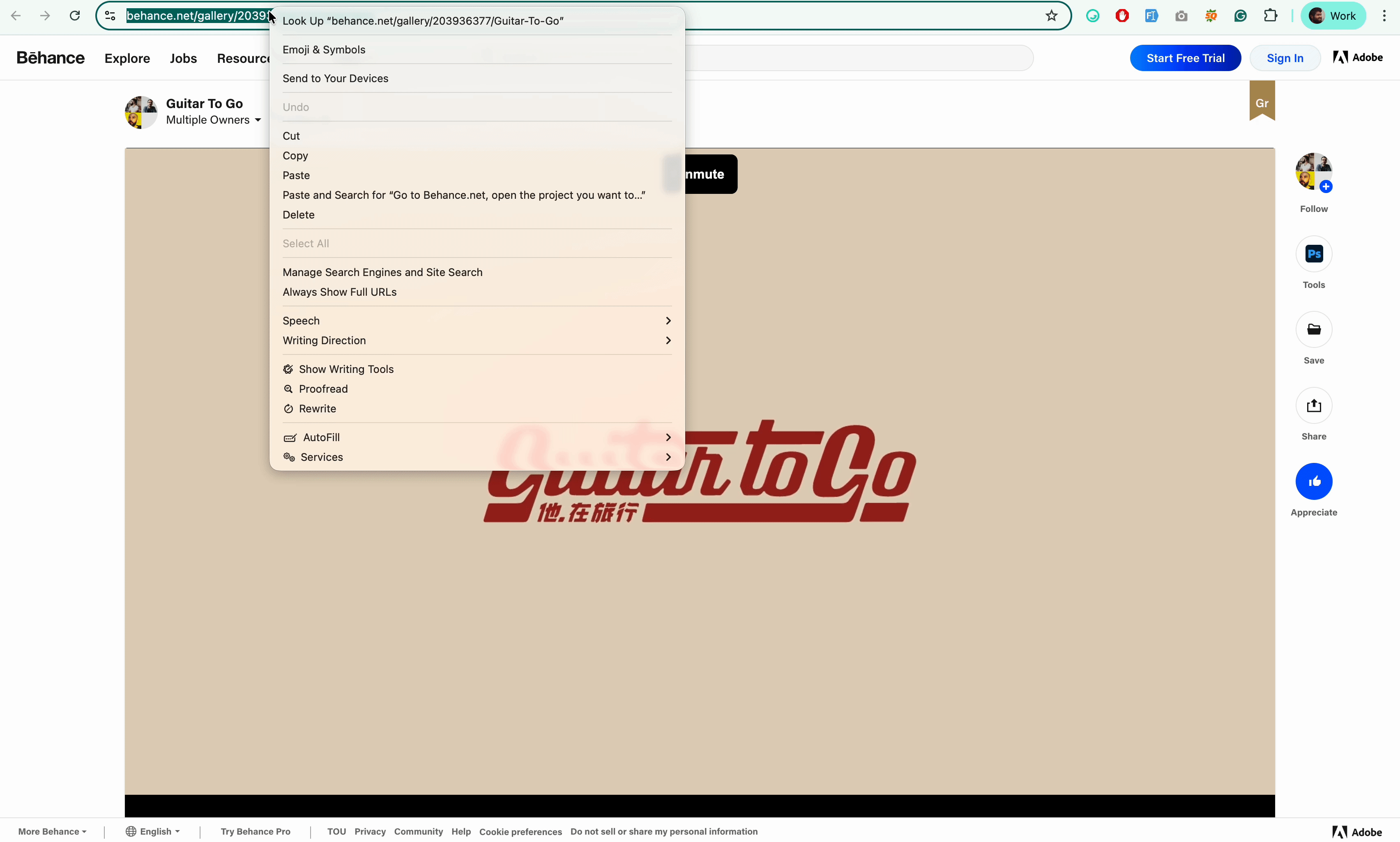embed Behance design