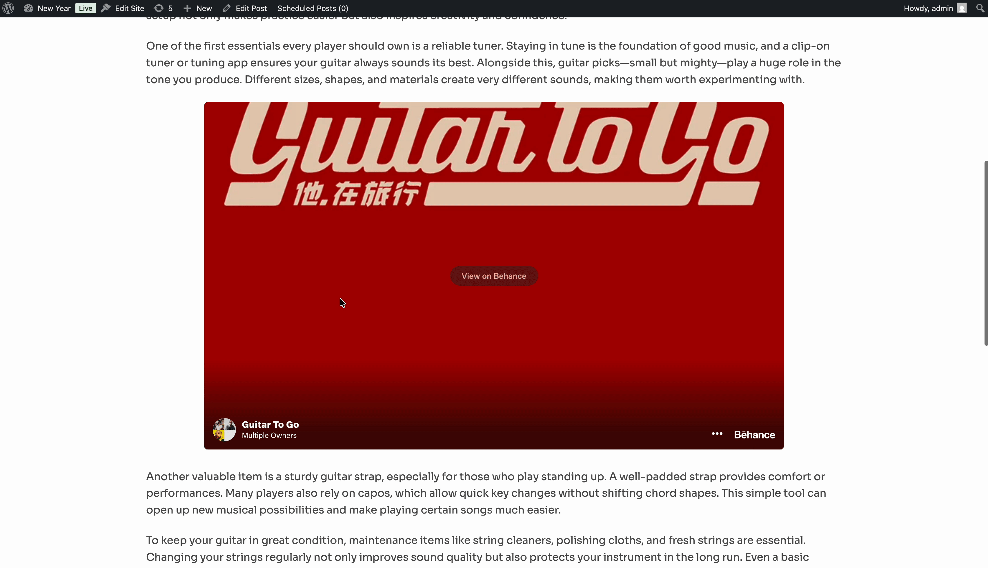 embed Behance design