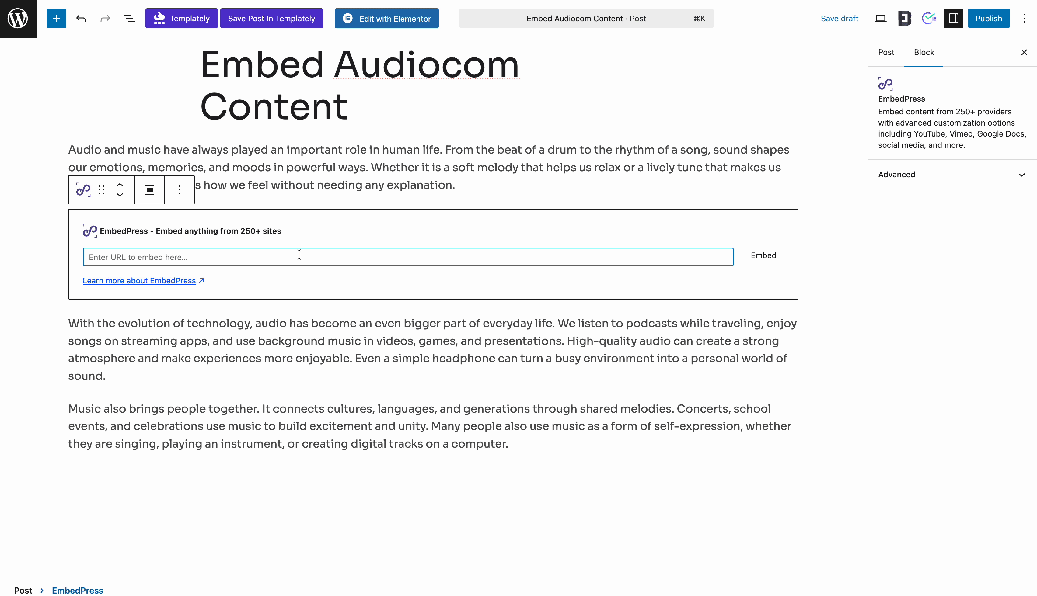 embed audiocom