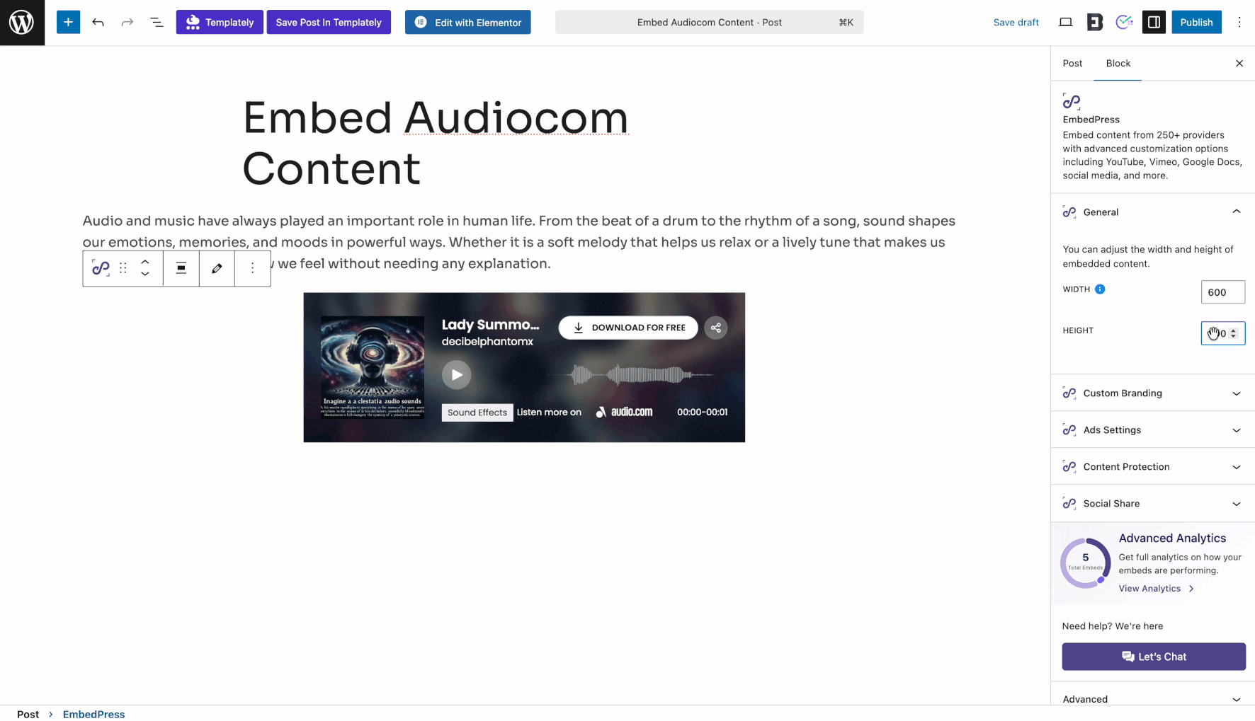 embed audiocom